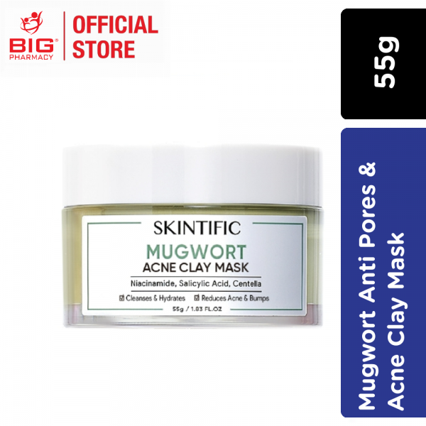 Skintific Mugwort Anti Pores & Acne Clay Mask 55G