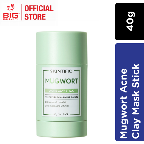 SKINTIFIC MUGWORT ACNE CLAY MASK STICK 40G