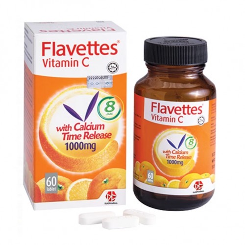 Flavettes Time Release C 1000mg With Calcium 60s