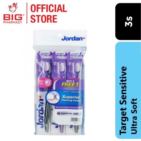Jordan Toothbrush Target Sensitive Ultra Soft 3S (B2F1)
