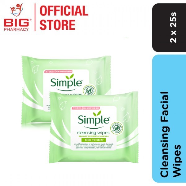 Simple Cleansing Facial Wipes 25S X 2