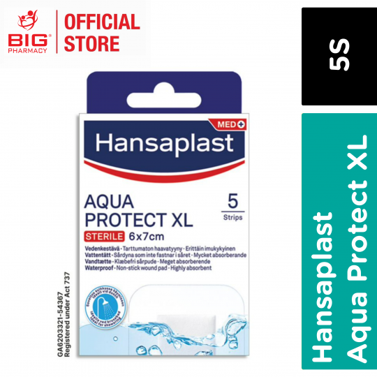 Hansaplast Aqua Protect Sterile Plaster XL 5S (6 cm x 7 cm)