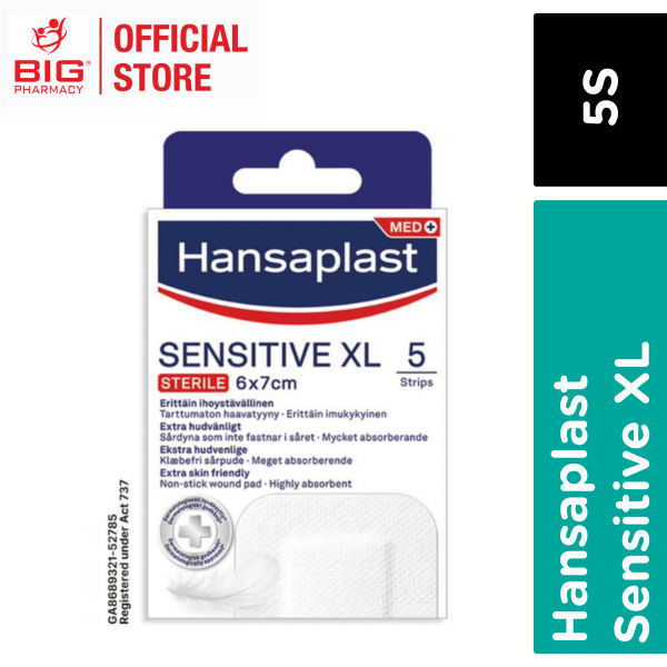 Hansaplast Sensitive Sterile Plaster XL 5S (6 cm x 7 cm)
