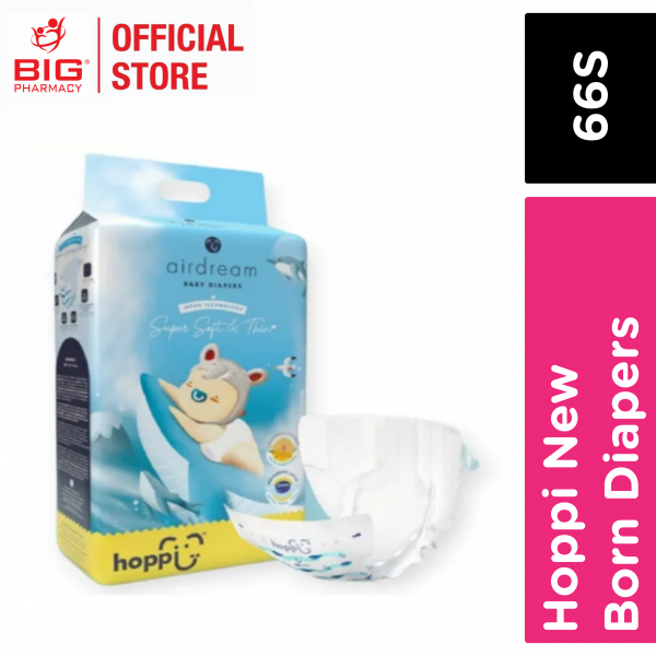 Hoppi New Born Diapers - 66 Pcs