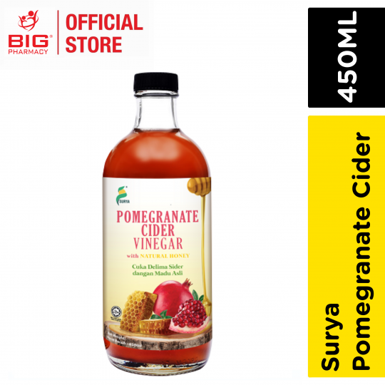 Surya Pomegranate Cider Vinegar w/honey 450ml